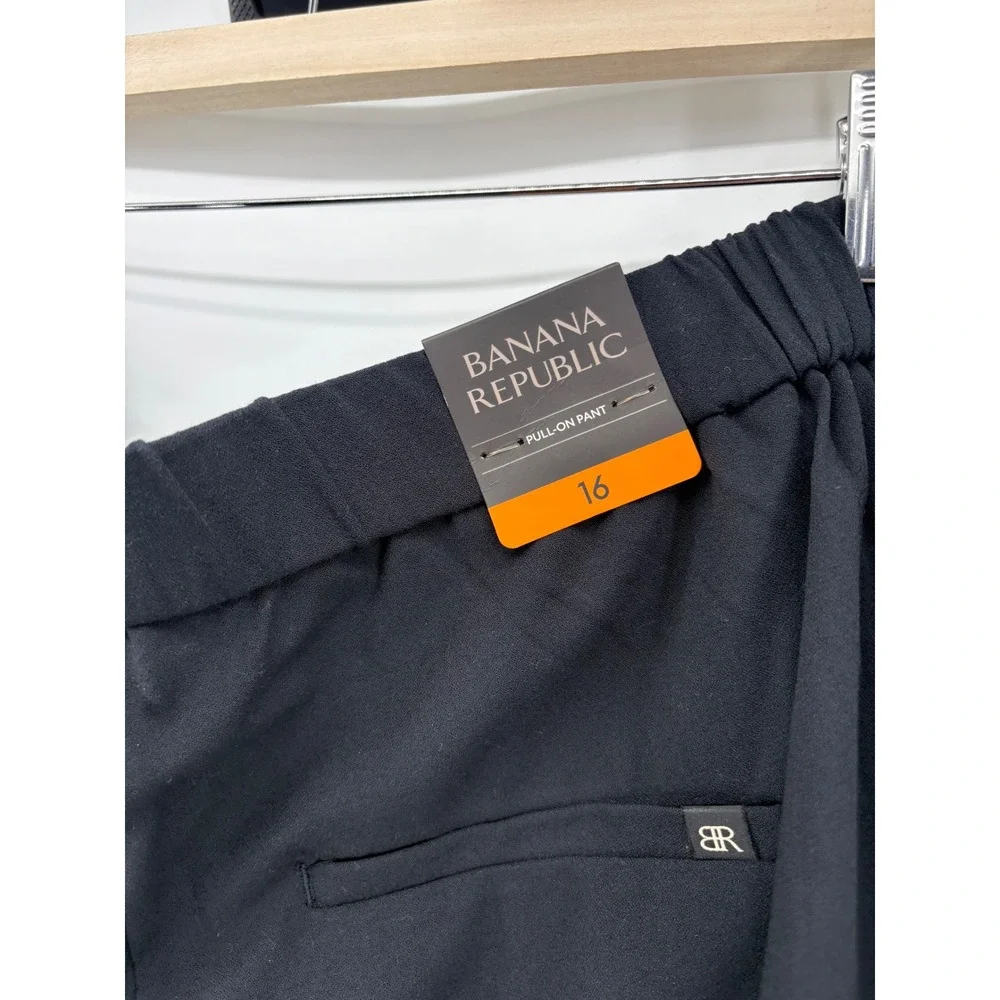 Banana Republic Pants Womens 16 Black Pull-On‎ Pant Tapered Stretch Comfort